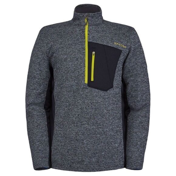 Spyder Bandit Half Zip Fleece Jacket Black CTS CL NWT - Picture 1 of 4